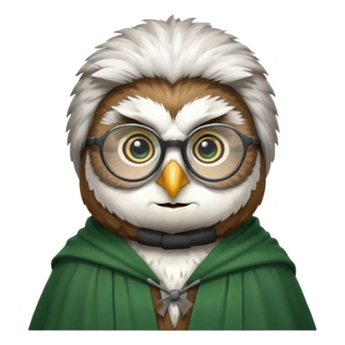 owl professor in green cloak university sticker