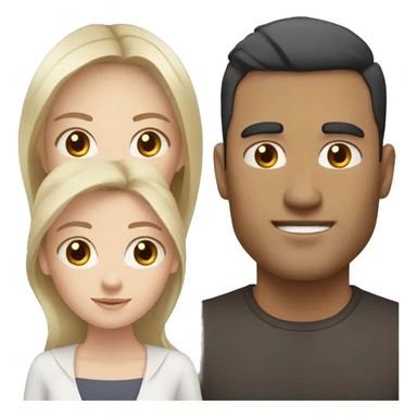 White woman dark hair + white man dark hair + asian woman dark hair sticker