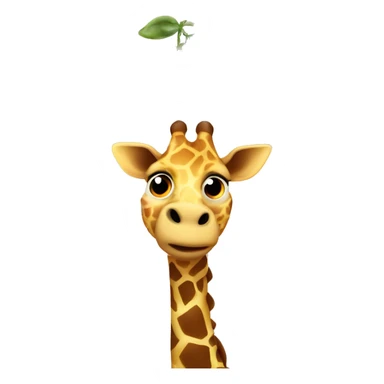 Giraffe holding a bean ￼ sticker