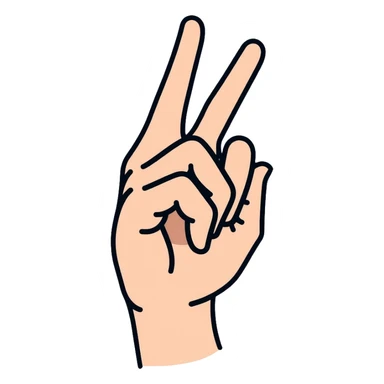 Korean finger heart gesture, hand making heart shape with thumb and index finger sticker