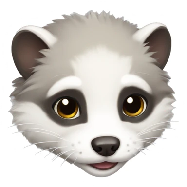 Grey and white fluffy ferret sticker