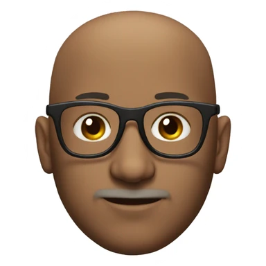 bald man with glasses portrait sticker