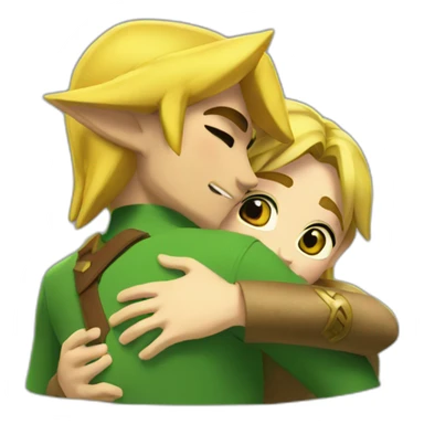 Zelda hugs Link sticker