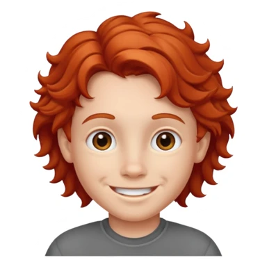 red wavy haired kid  sticker