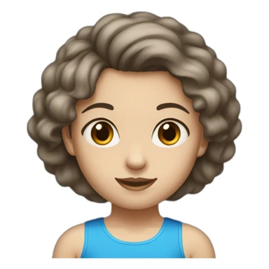 Une fille blanche au cheveux brun foncé au yeux bleu qui fait de la gymnastique sticker