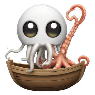 barco con un pulpo sticker