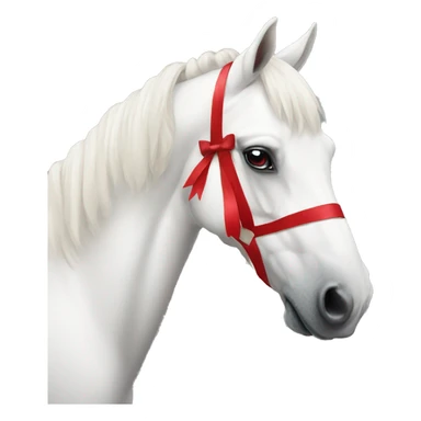 white horse with red bow sticker