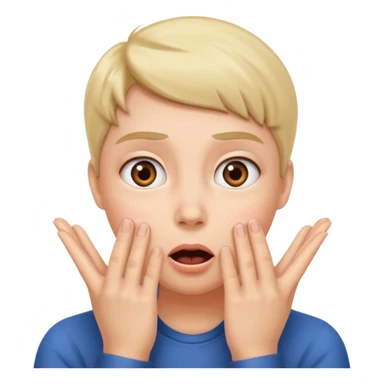 suprised angle, hands on cheeks sticker