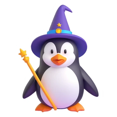 penguin wizard sticker