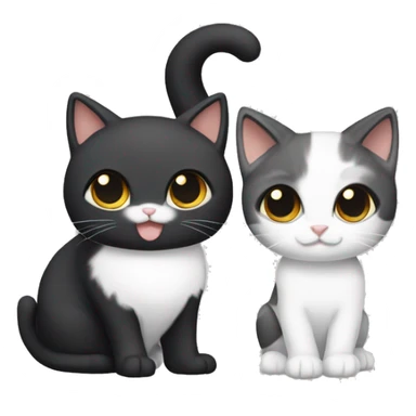 black calico cat and gray white cat, just the cat on the right sticker