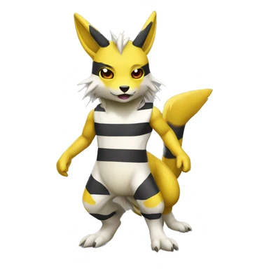 Lombax-Renamon full body with stripes sticker