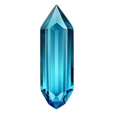 Indicolite tourmaline gemstone with deep electric blue color and elongated crystal shape sticker