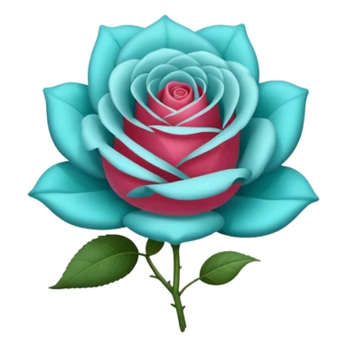 Una rosa de color turquesa sticker