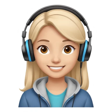 girl recording podcast sticker
