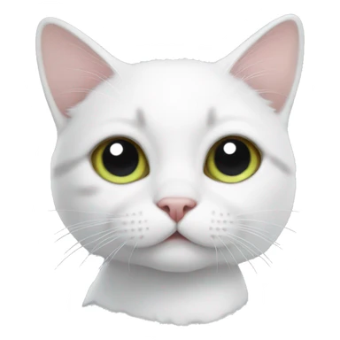 white cat with black spots sticker