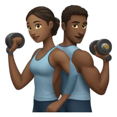 couple training together sticker