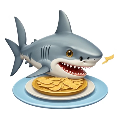 A shark eating munchies sticker