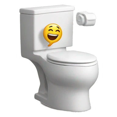 There is a laughing human head on the toilet sticker