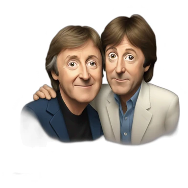 john lenon huging paul mccartney sticker