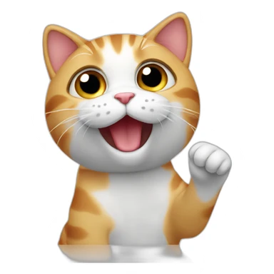 cute cat waving sticker