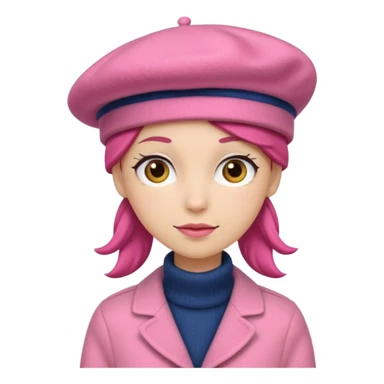 a pink beret hat sticker