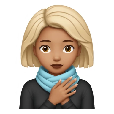 black girl with her hands wrapped around her neck sticker