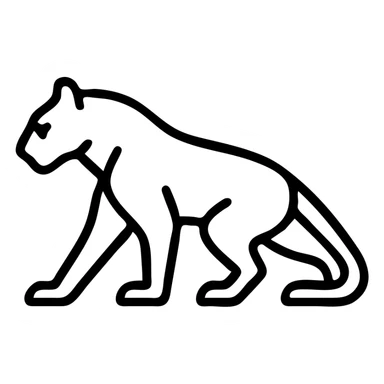 black panther, minimalist icon, sleek silhouette, strong contrast sticker