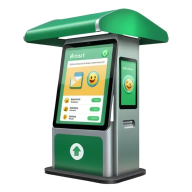 Digital Kiosk + green interface + public info, Street Advertisements. sticker