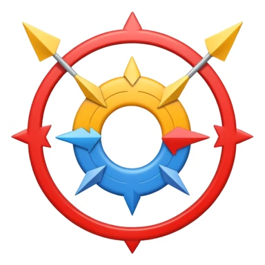 “Emoji symbolizing centripetal federalism, showing power moving from the central core outward, with a strong center and arrows expanding to the edges, flat emoji style, simple and clear, educational icon.” sticker