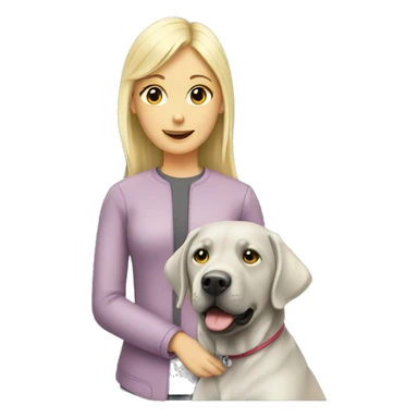 Silver Lab wearing with blonde girl sticker