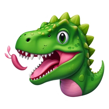 Dinosaur sticking its tounge out sticker