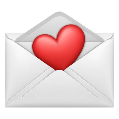 White Envelope with Heart sticker