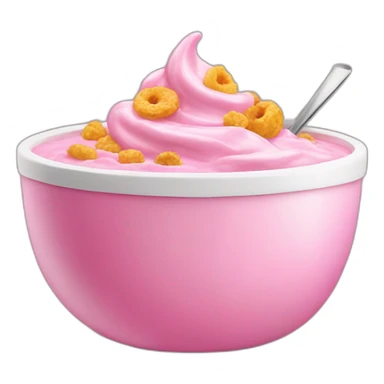 pink iogurt with cereal as topping on a bowl sticker