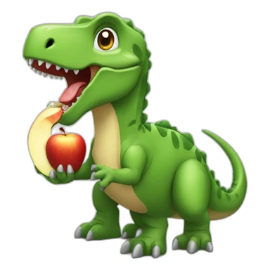 dino eating apple sticker