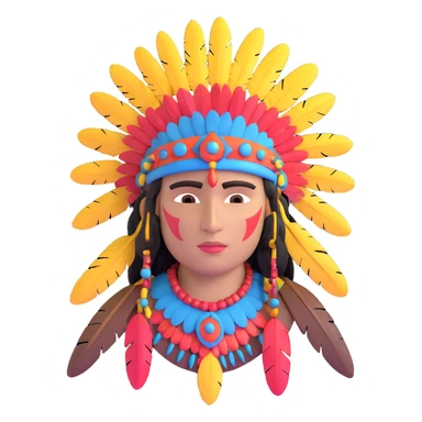 Toltec warrior with feathered headdress sticker