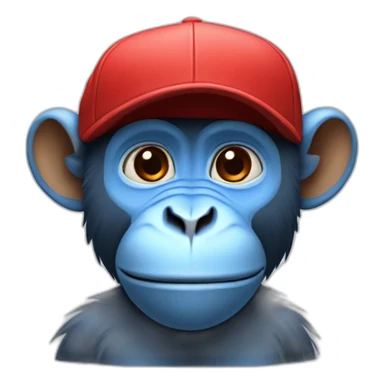  blue monkey with a red cap sticker