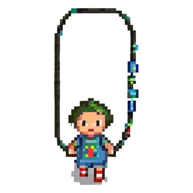 small boy skipping rope sticker
