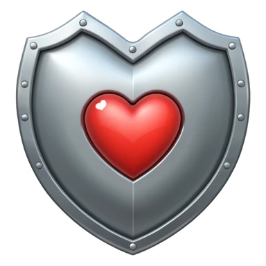 heart symbol with a protective shield sticker