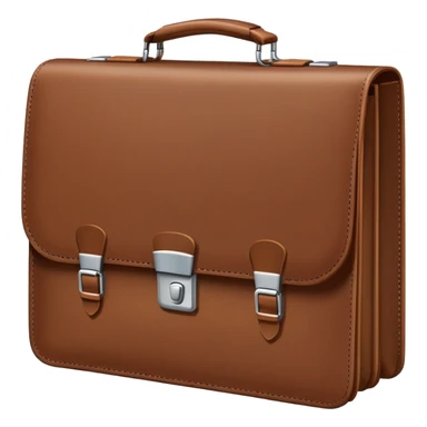  business briefcase slightly open with paper documents visible inside. sticker