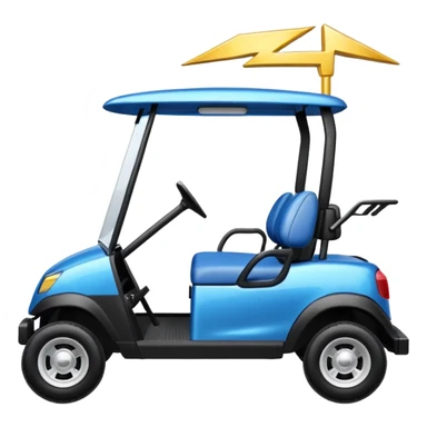 golf cart with lightning bolt to represent electric carts sticker