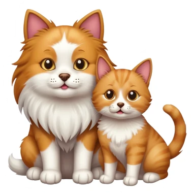 Cat with dog sticker