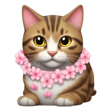 Chunky Tabby car with a cherry blossom collar sticker