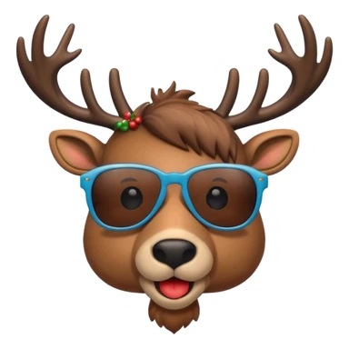 Cool christmas reindeer with sunglasses sticker