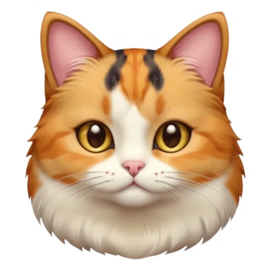 calico cat with cute slim face, small head, hazel eyes, and short but chubby body sticker