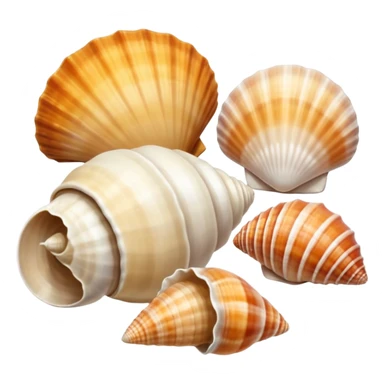 Seashells on beach sticker