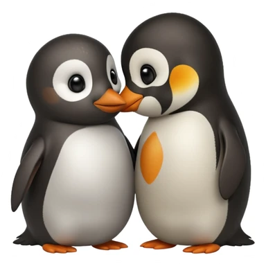 Penguin kissing seal sticker