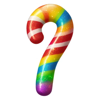 neon candy cane twisted with glittery rainbow stripes sticker