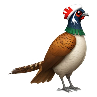 pheasant with white flag sticker