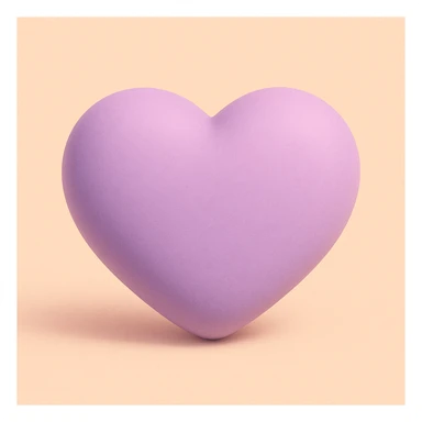 purple heart, mochi style, soft and squishy, no text sticker