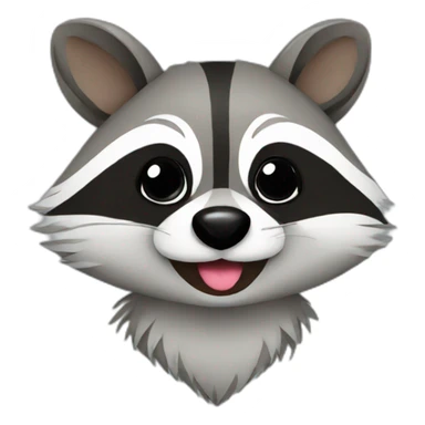 Raccoon with heart sticker